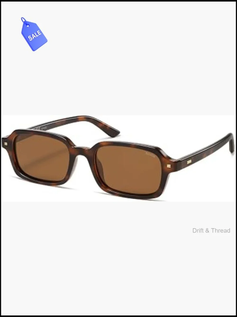 Retro Y2K Rectangle Polarized Sunglasses UV400 Small Thin Frame